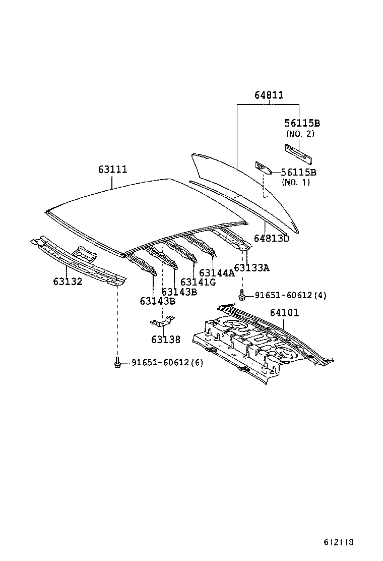 63111-12810 PANEL, ROOF product image