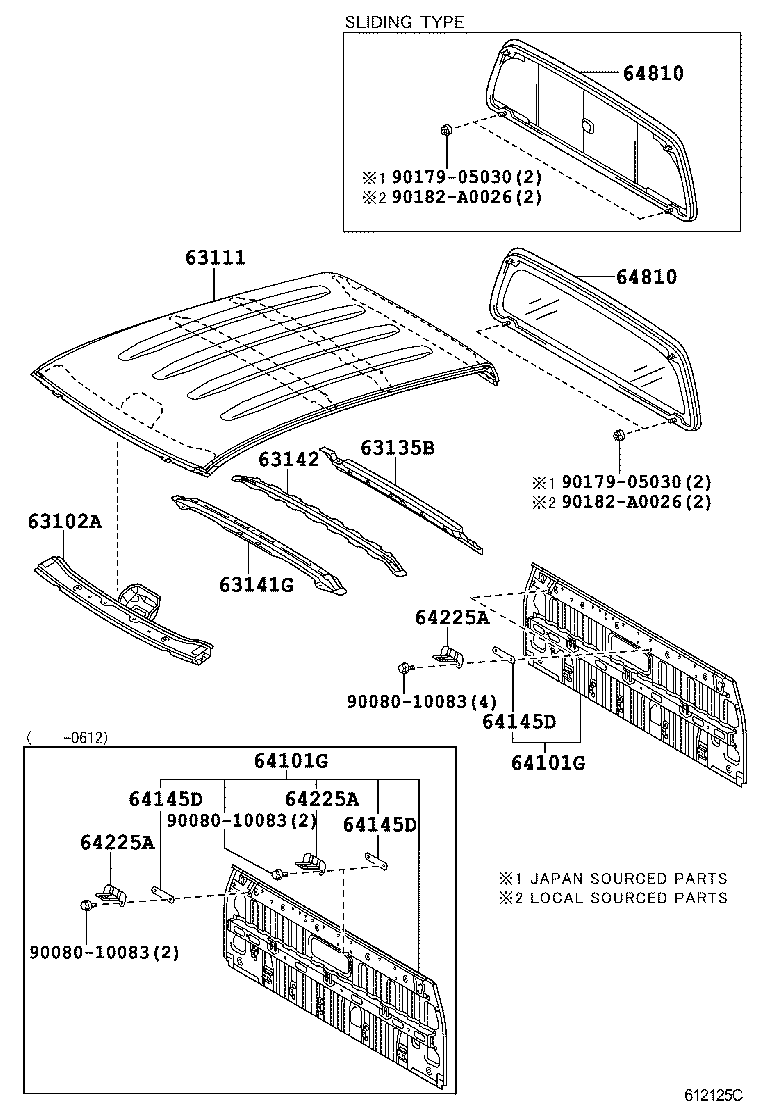 Toyota 63141-04020 REINFORCEMENT, ROOF PANEL, NO.1