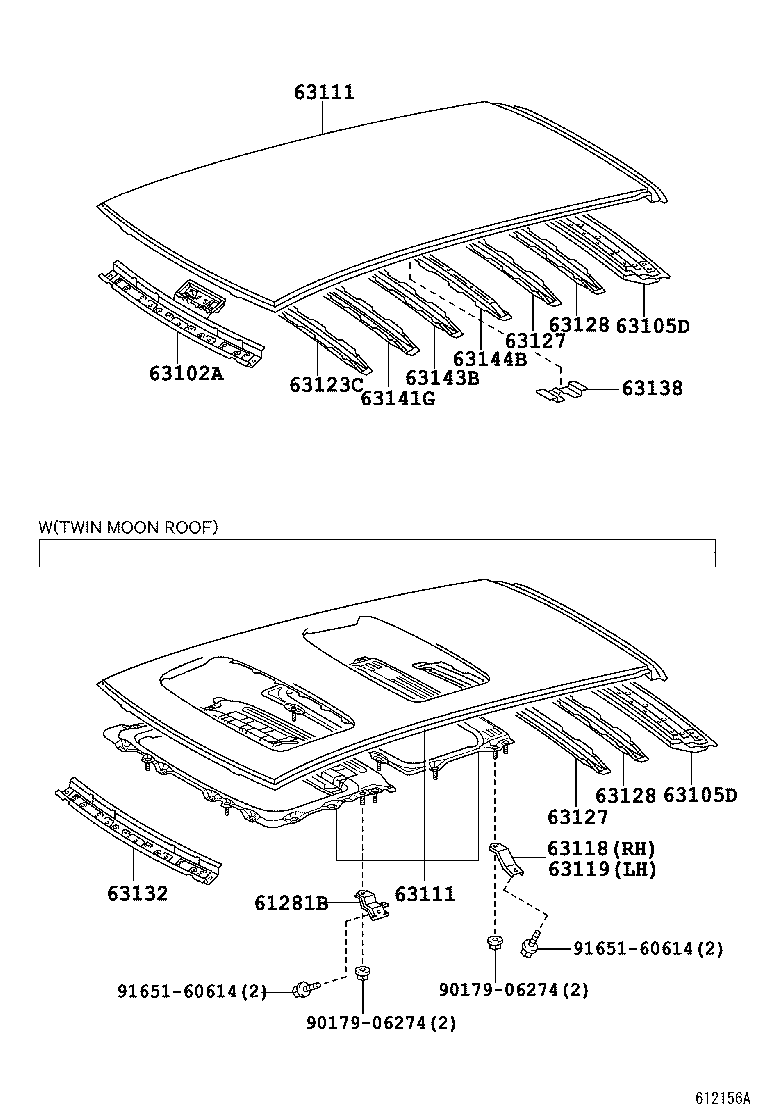 63111-0M020 PANEL, ROOF product image