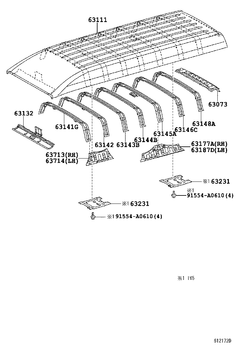 63142-26100 REINFORCEMENT, ROOF PANEL, NO.7 product image