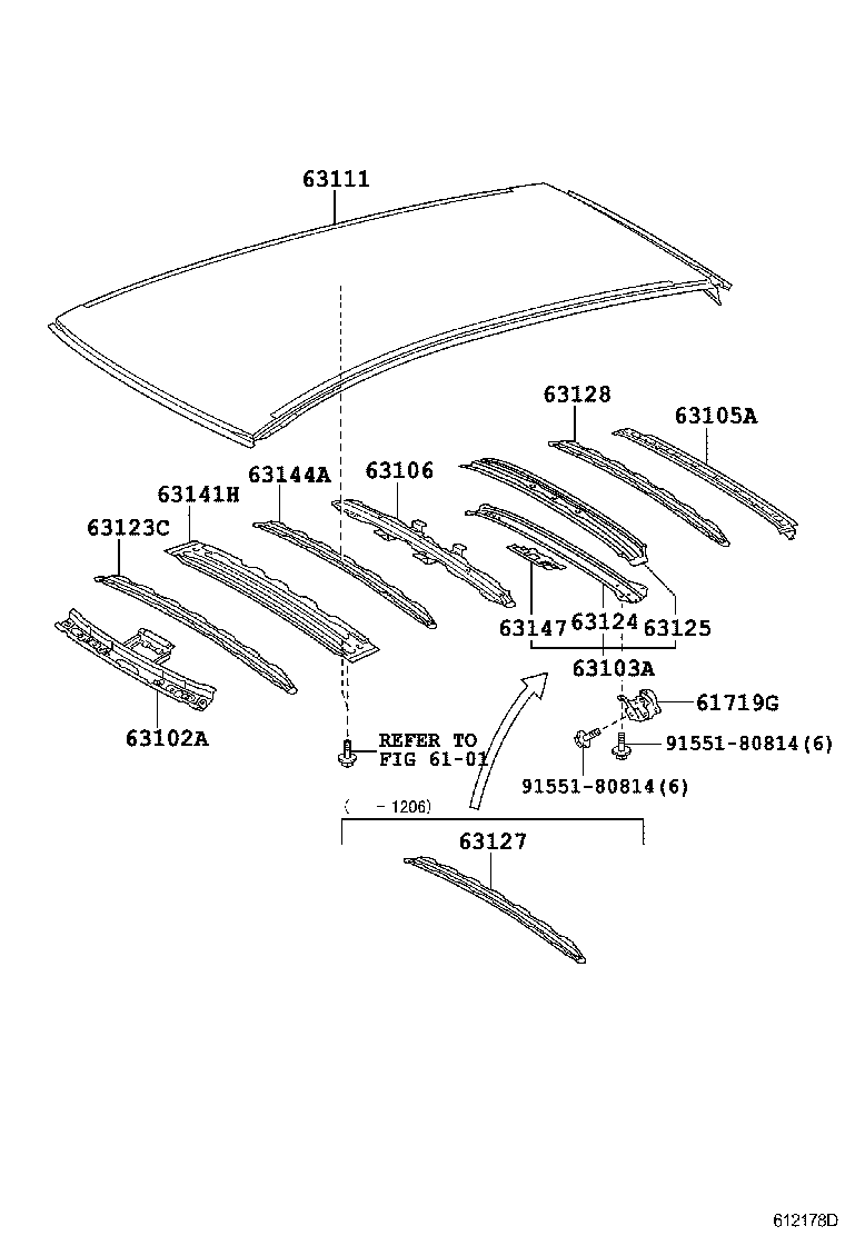 63111-44191 PANEL, ROOF product image