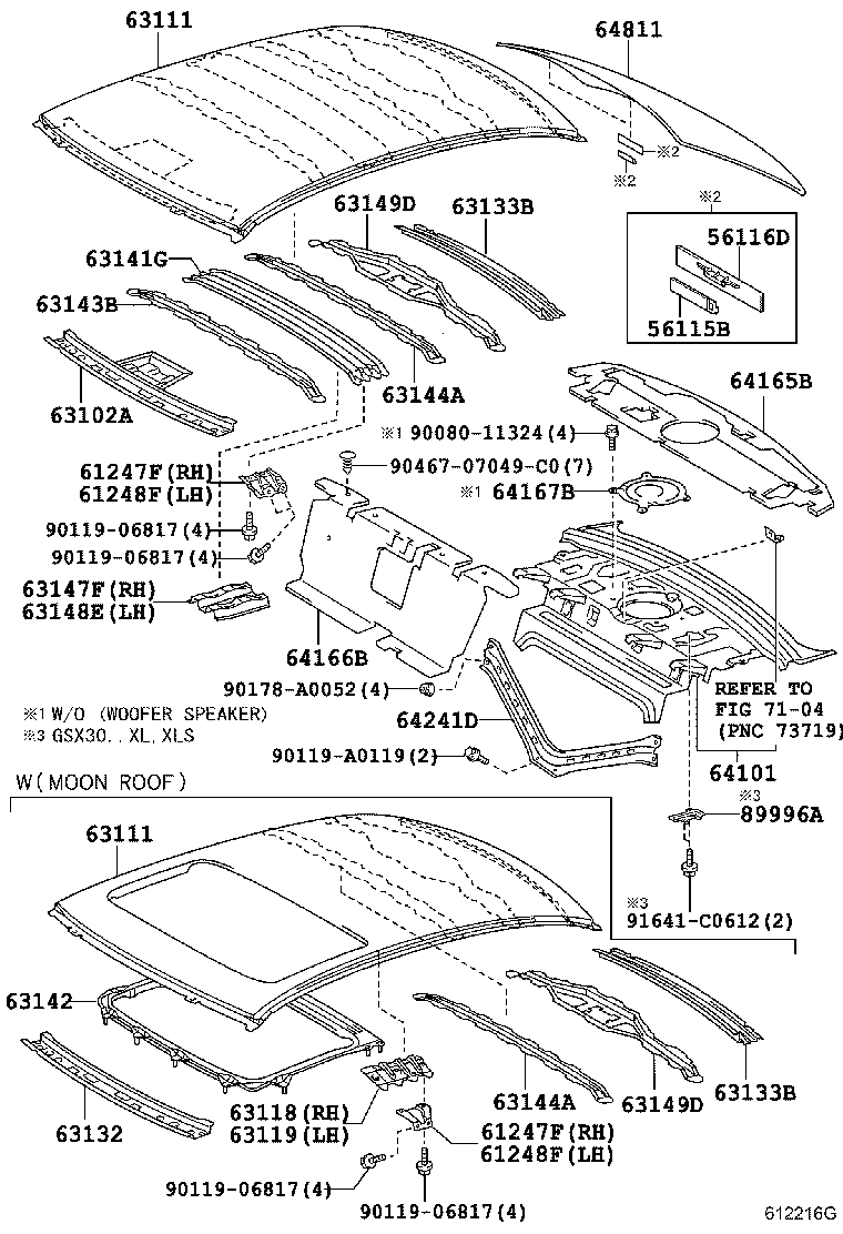 Toyota 63143-AC020 REINFORCEMENT, ROOF PANEL, NO.3