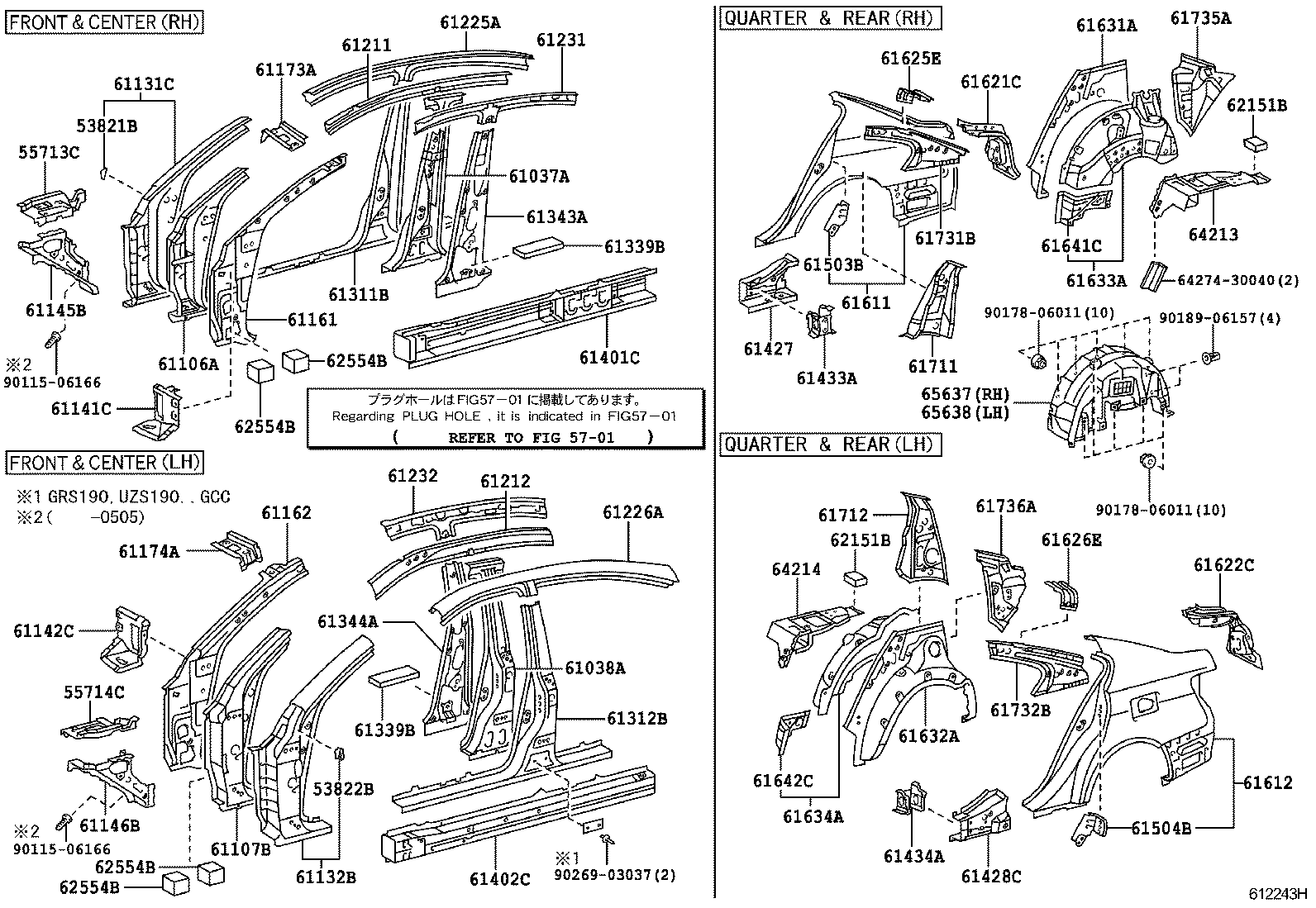 61402-30270 PANEL SUB-ASSY, ROCKER, OUTER LH product image
