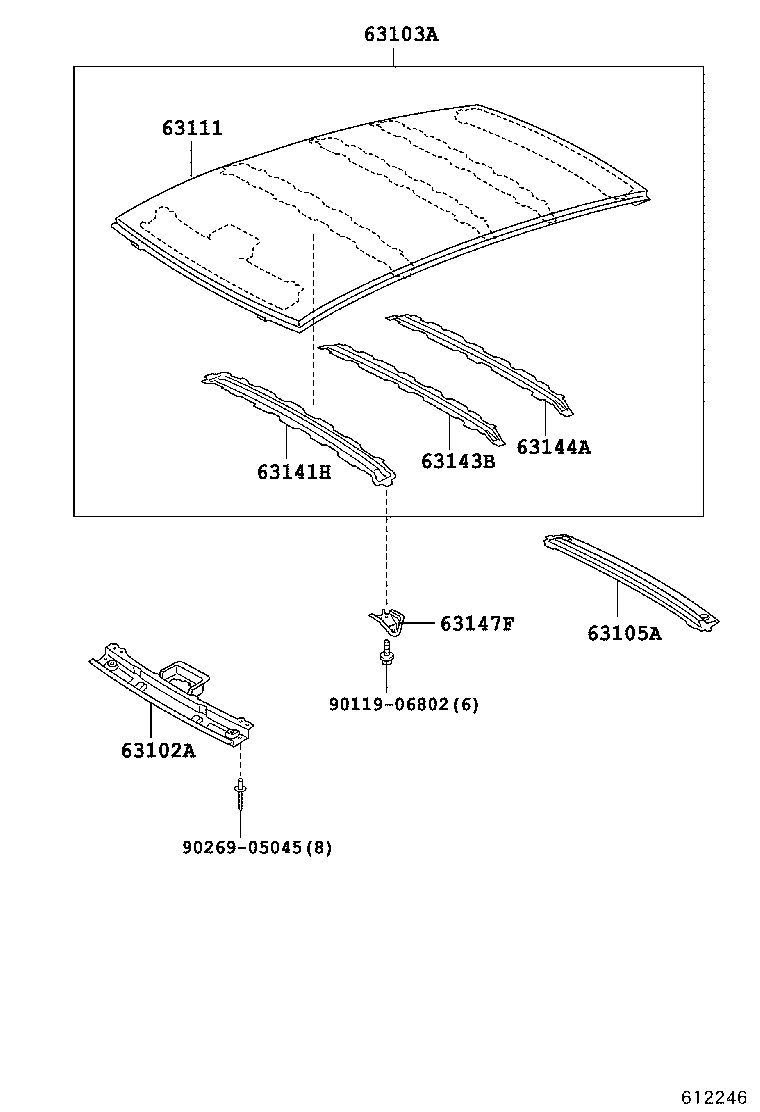 63111-52230 PANEL, ROOF product image