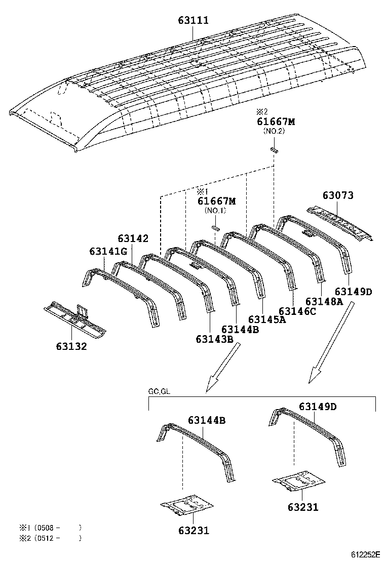 63142-26100 REINFORCEMENT, ROOF PANEL, NO.7 product image