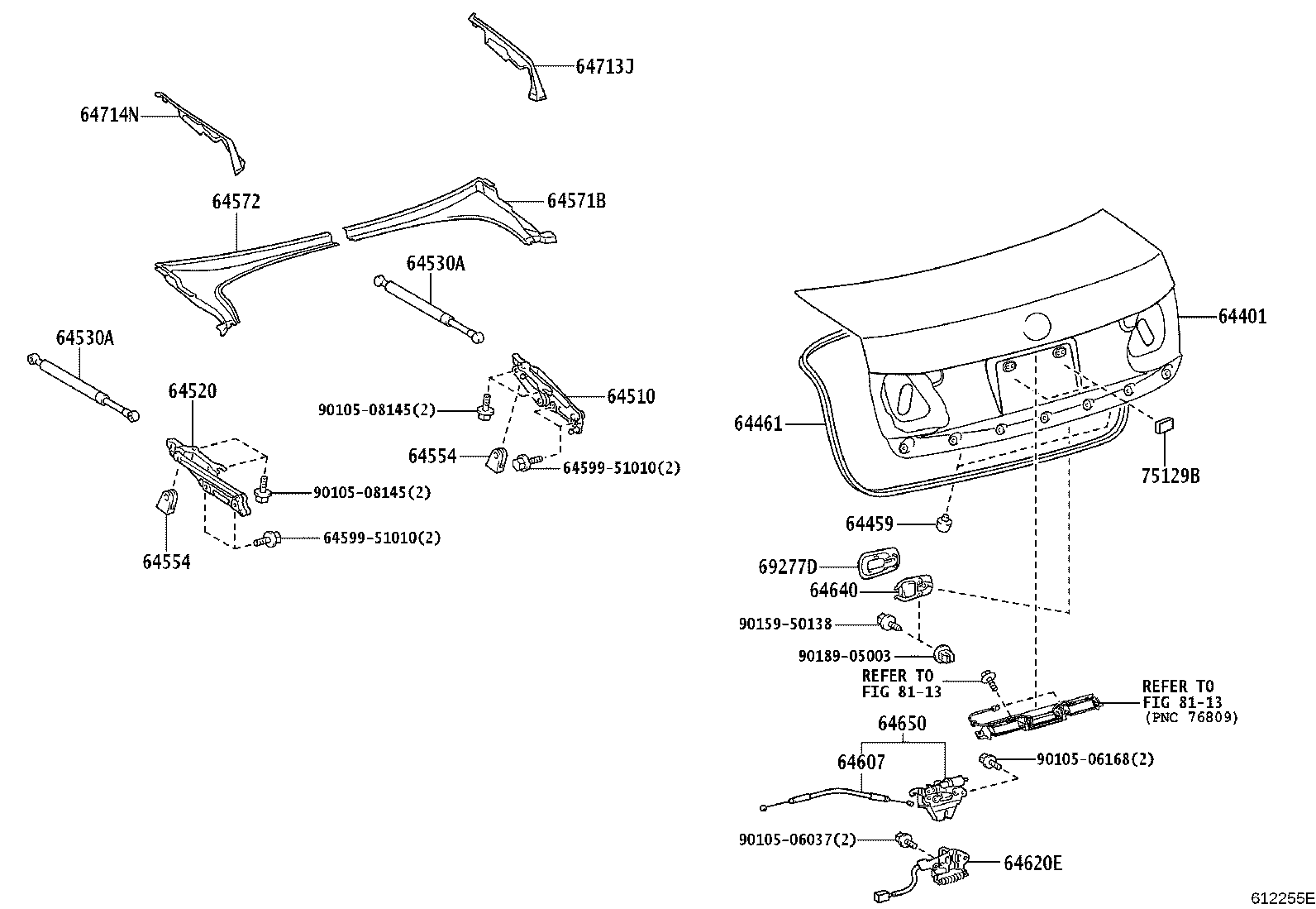 Toyota 64401-30B80 PANEL SUB-ASSY, LUGGAGE COMPARTMENT DOOR