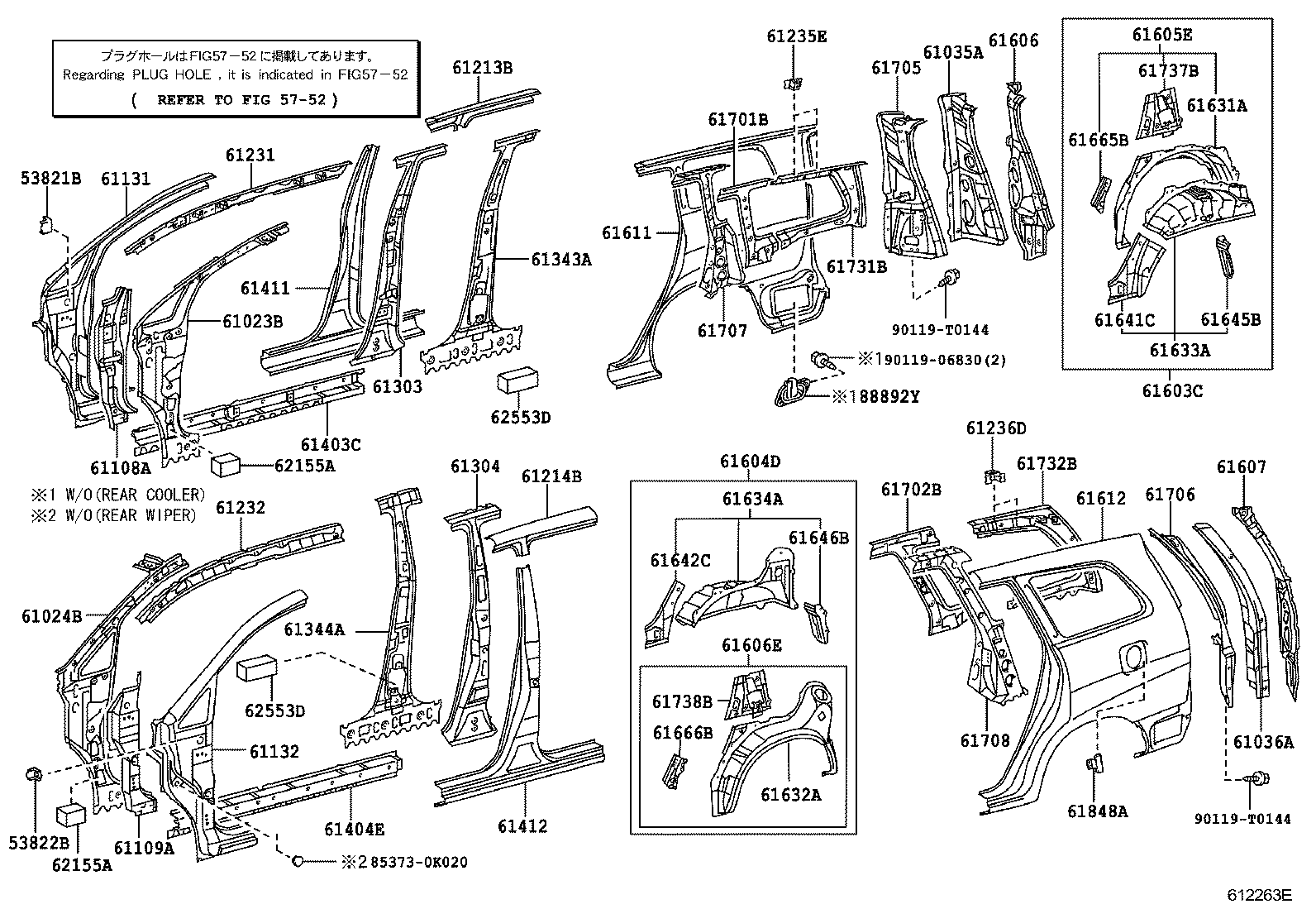 61346-0K050 PILLAR, CENTER BODY, INNER LOWER LH product image