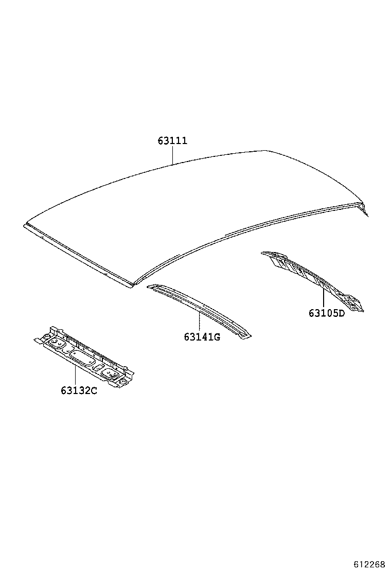 63141-0H010 REINFORCEMENT, ROOF PANEL, NO.1 product image
