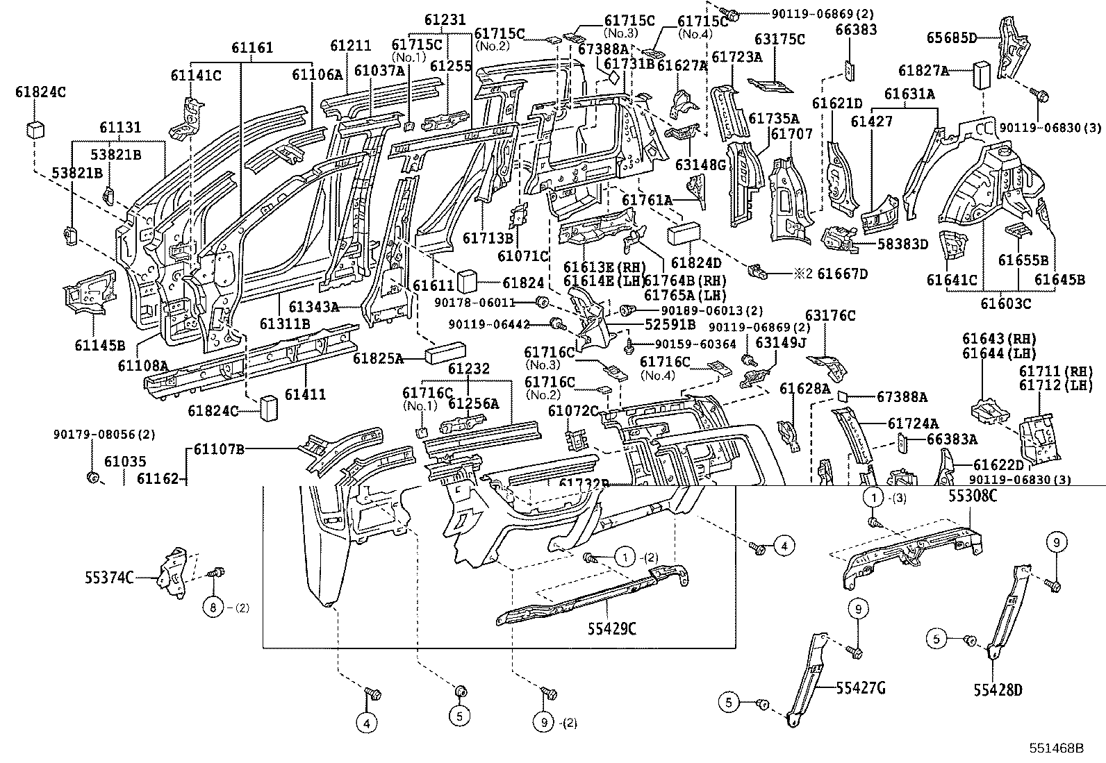 Toyota 61824-48030 PAD, NOISE SHUTTER, NO.1