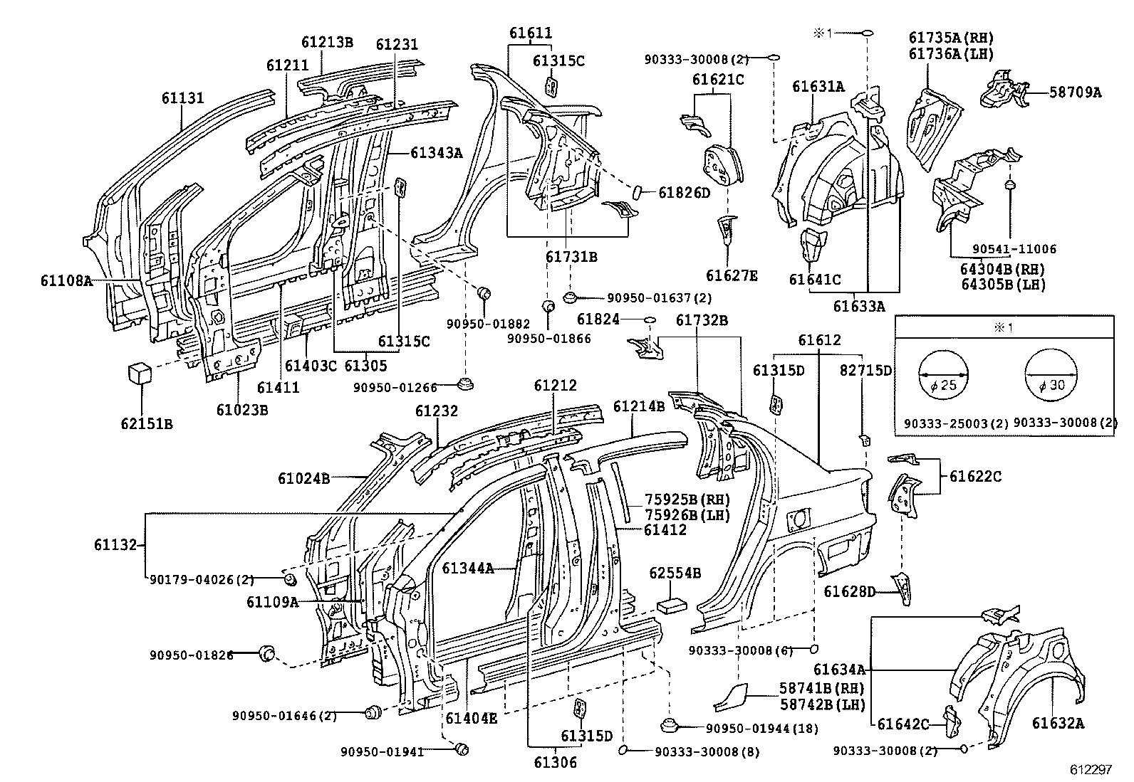 61601-52070 PANEL, QUARTER, RH product image