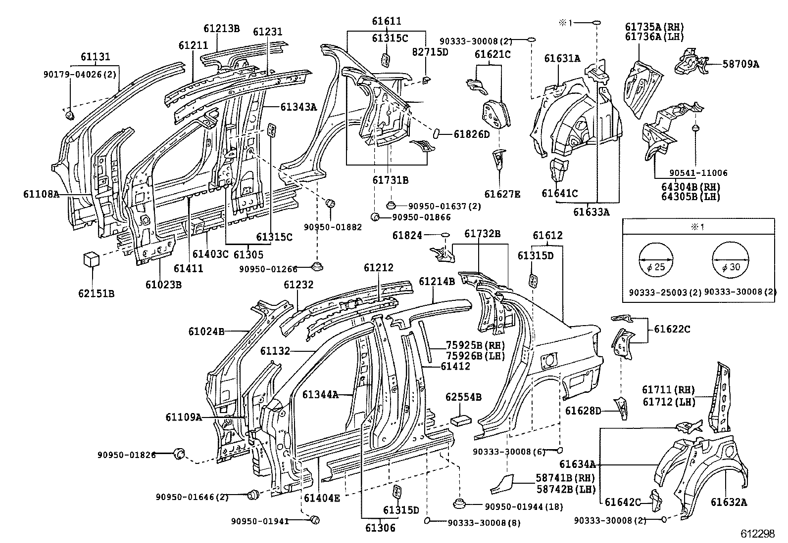 61601-52070 PANEL, QUARTER, RH product image