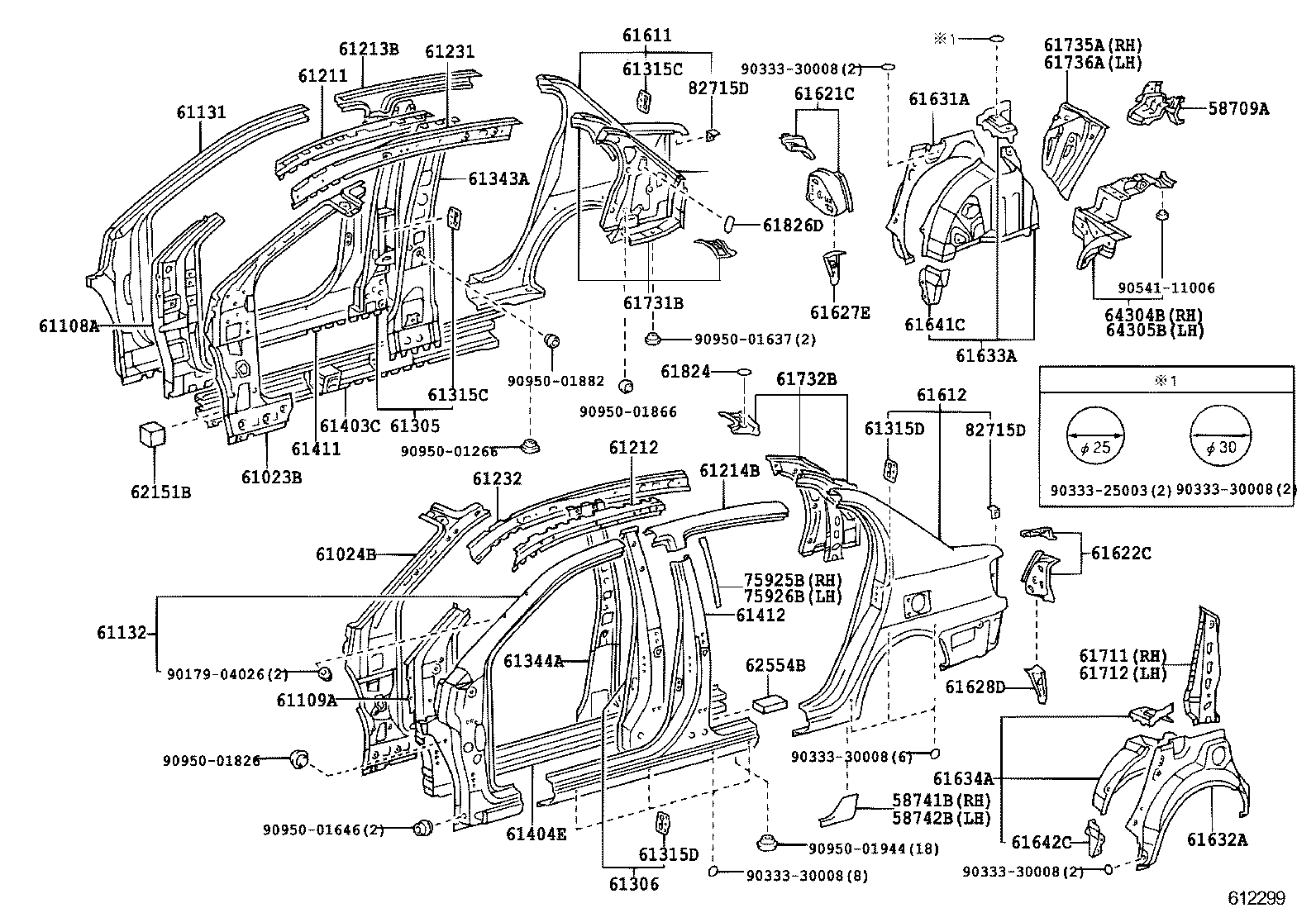 61602-52050 PANEL, QUARTER, LH product image