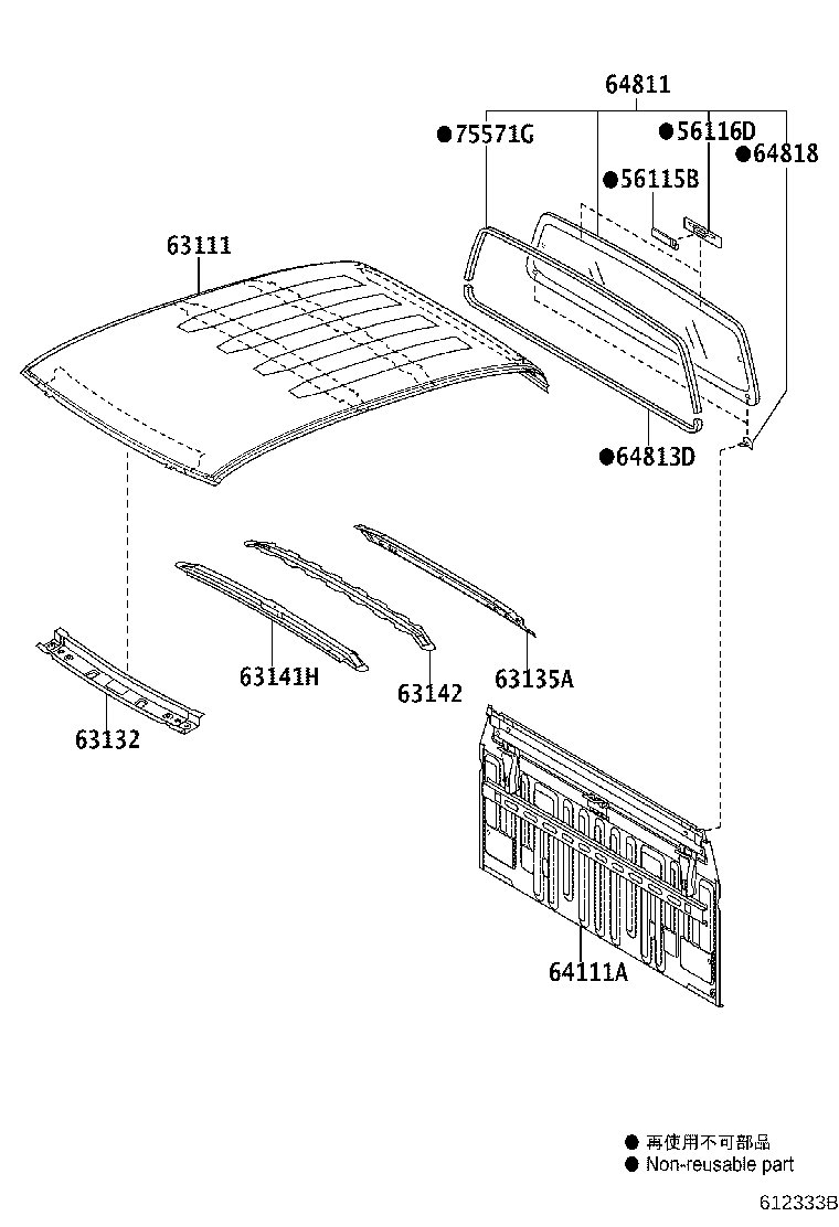 64801-0K080 GLASS, BACK WINDOW product image