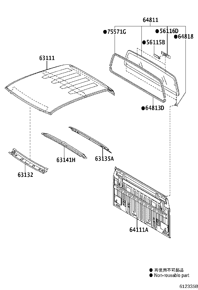64801-0K080 GLASS, BACK WINDOW product image