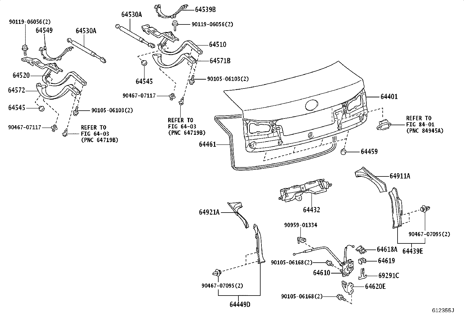 Toyota 64401-53141 PANEL SUB-ASSY, LUGGAGE COMPARTMENT DOOR
