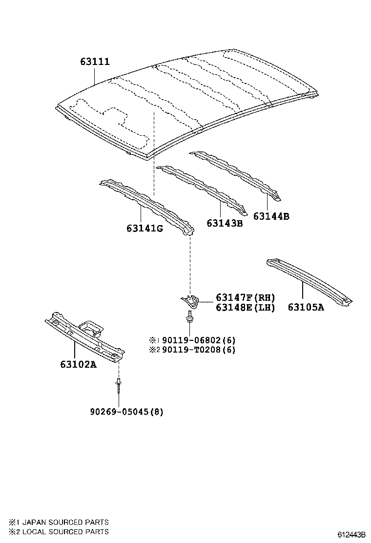 63105-0D040 FRAME SUB-ASSY, BACK DOOR OPENING product image