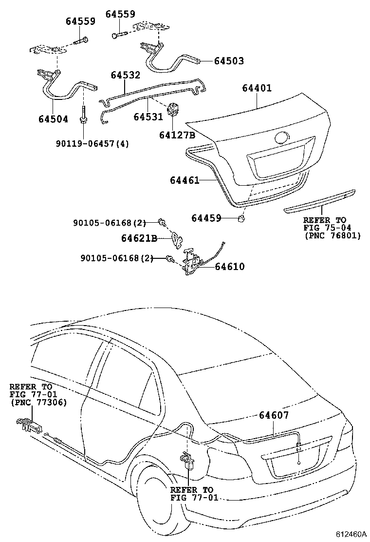 Toyota 64532-52051 BAR, LUGGAGE DOOR HINGE TORSION, LH