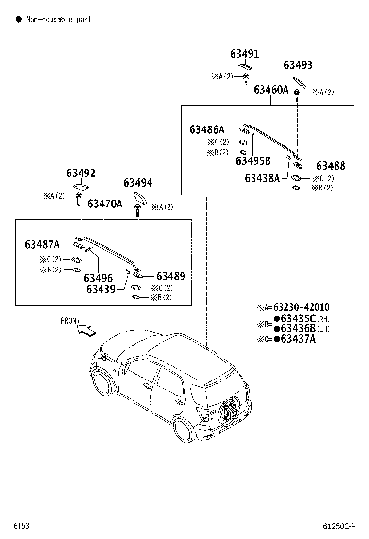 Toyota 63127-B4010 REINFORCEMENT, ROOF PANEL, NO.5