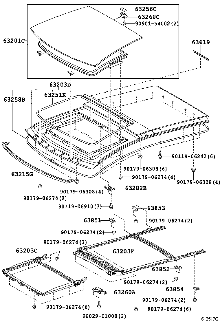 63143-28080 REINFORCEMENT, ROOF PANEL, NO.3 product image