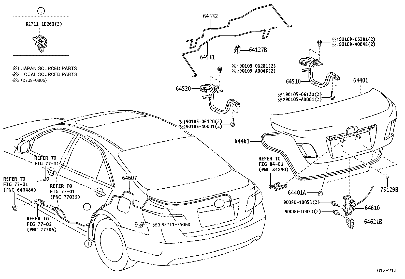 Toyota 64401-06280 PANEL SUB-ASSY, LUGGAGE COMPARTMENT DOOR