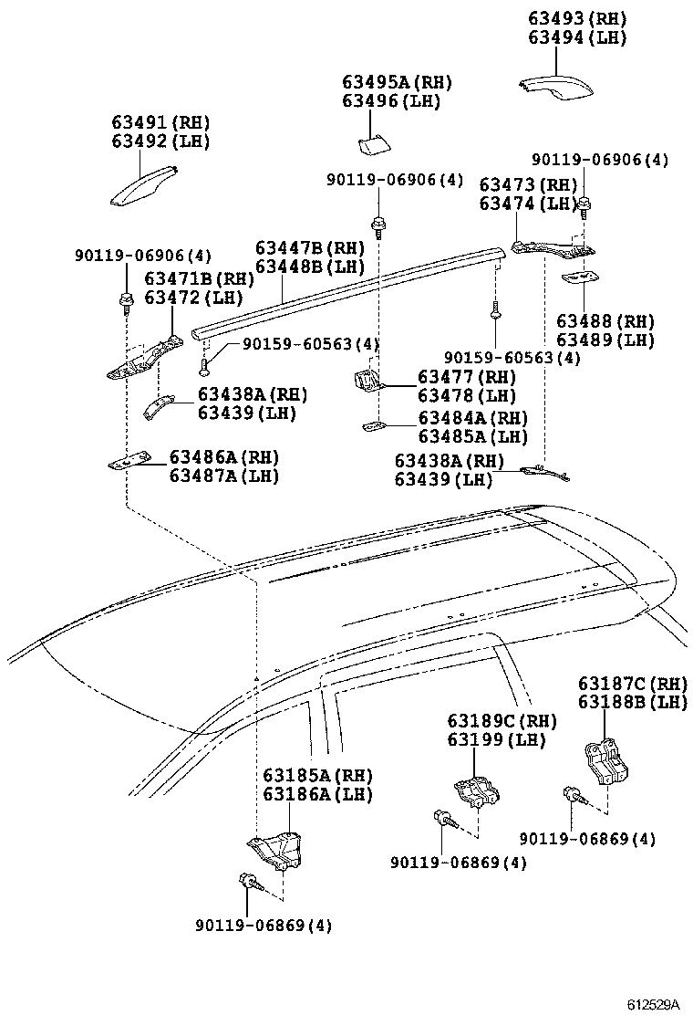 63143-28080 REINFORCEMENT, ROOF PANEL, NO.3 product image