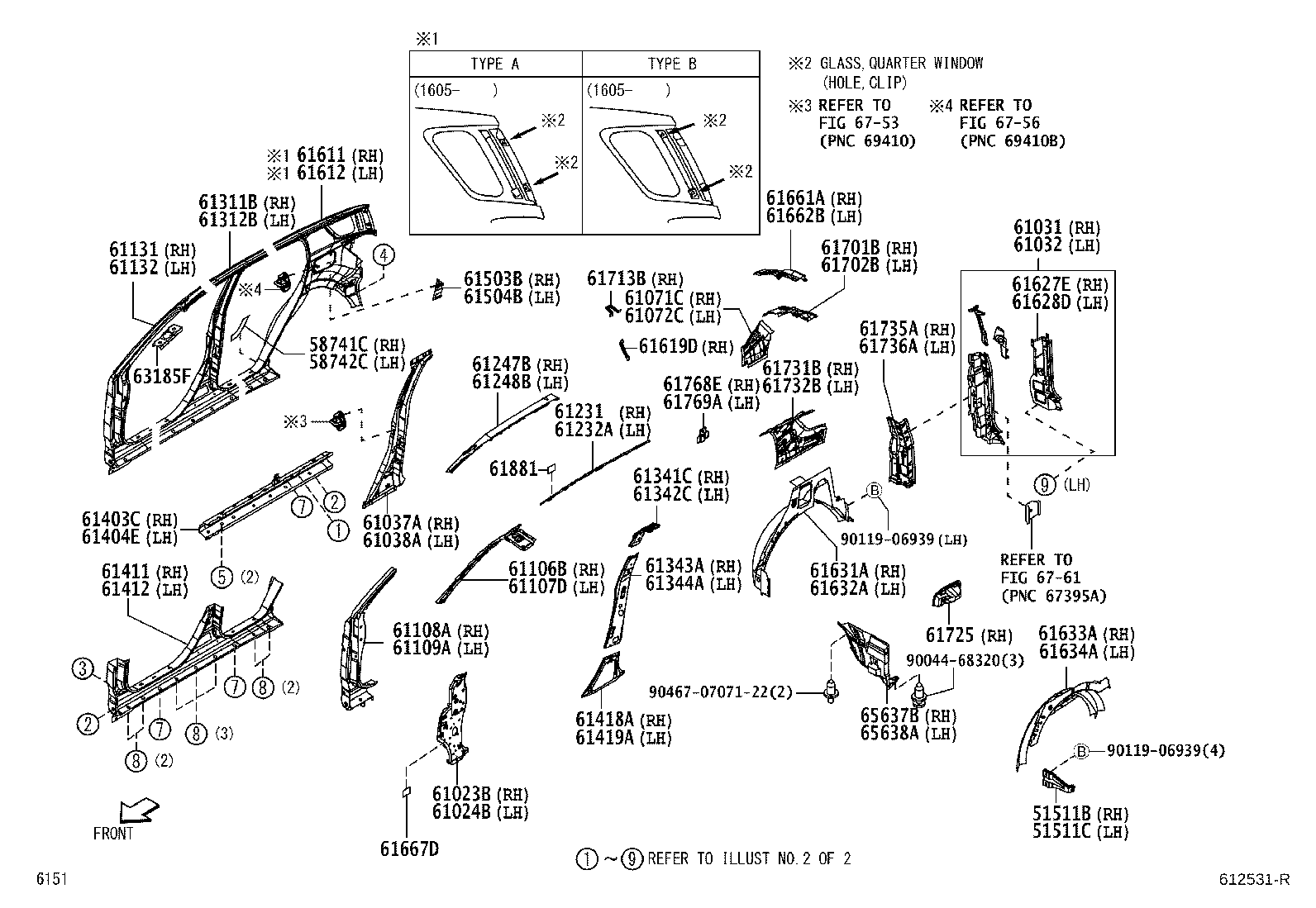 Toyota 61633-B4010 PANEL, QUARTER WHEEL HOUSE, INNER RH
