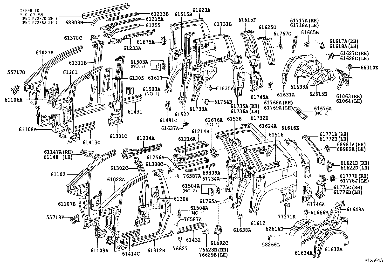 61063-28030 BRACKET, SUB-ASSY, REAR SHOCK ABSORBER, RH product image