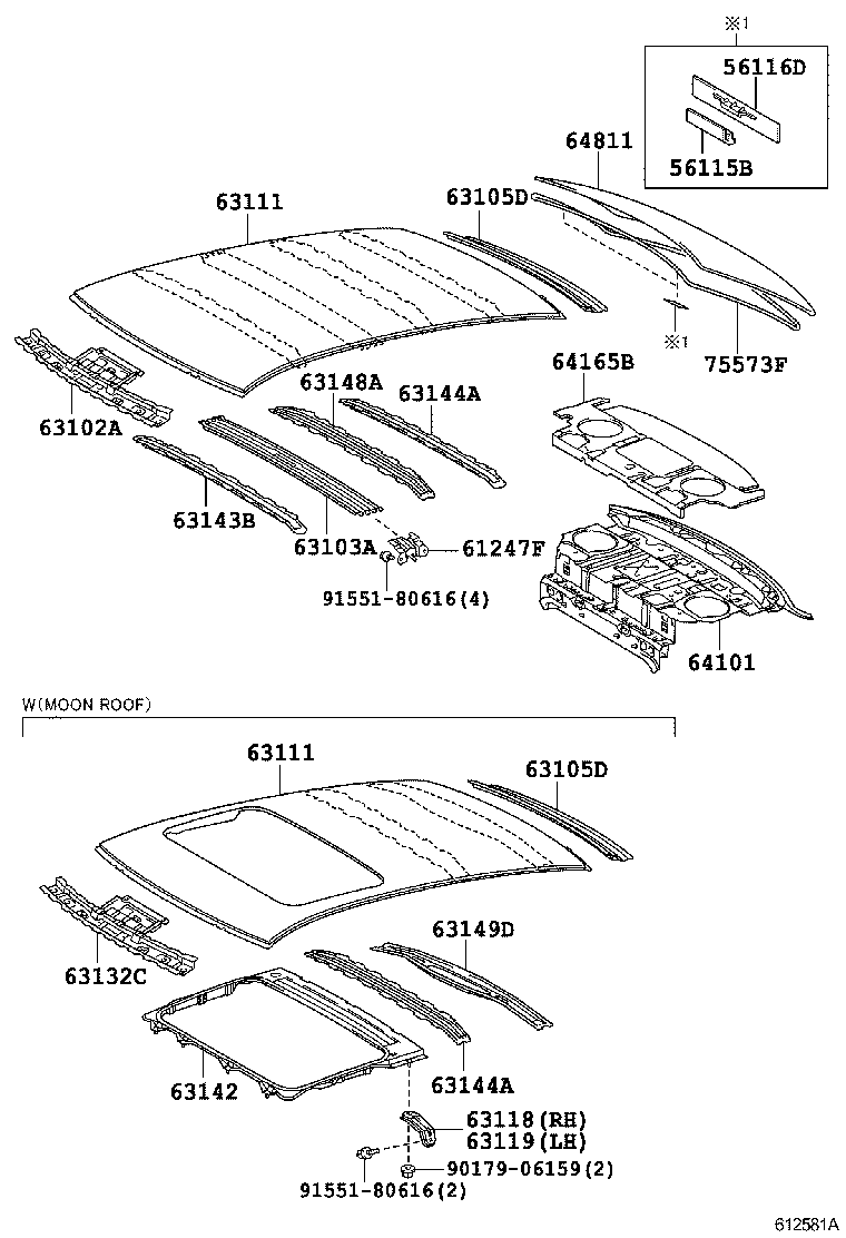 Toyota 64101-33320 PANEL SUB-ASSY, UPPER BACK
