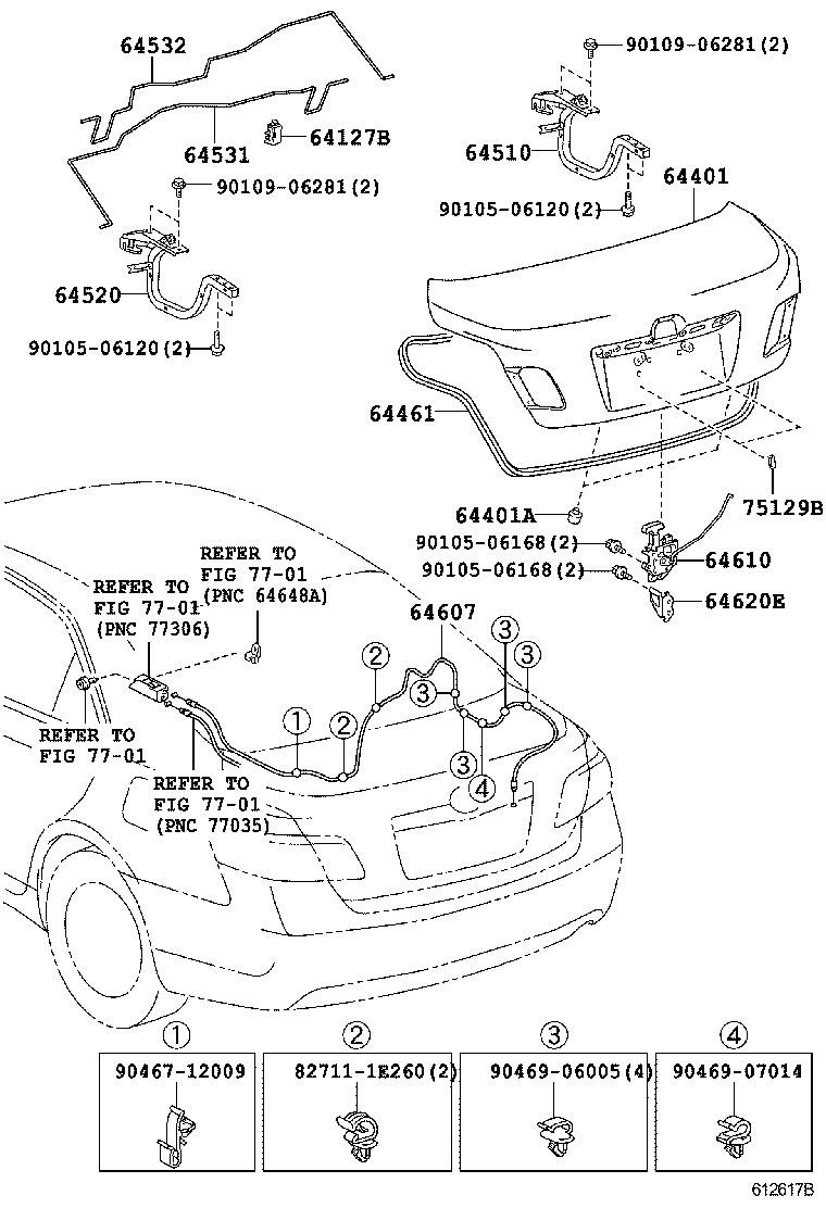 64531-06150 BAR, LUGGAGE DOOR HINGE TORSION, RH product image
