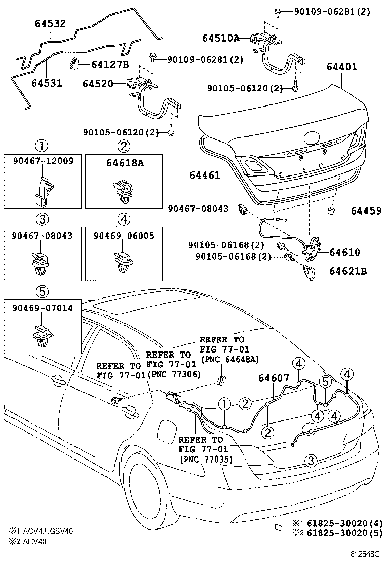 64127-06040 SUPPORT, LUGGAGE COMPARTMENT DOOR TORSION BAR product image