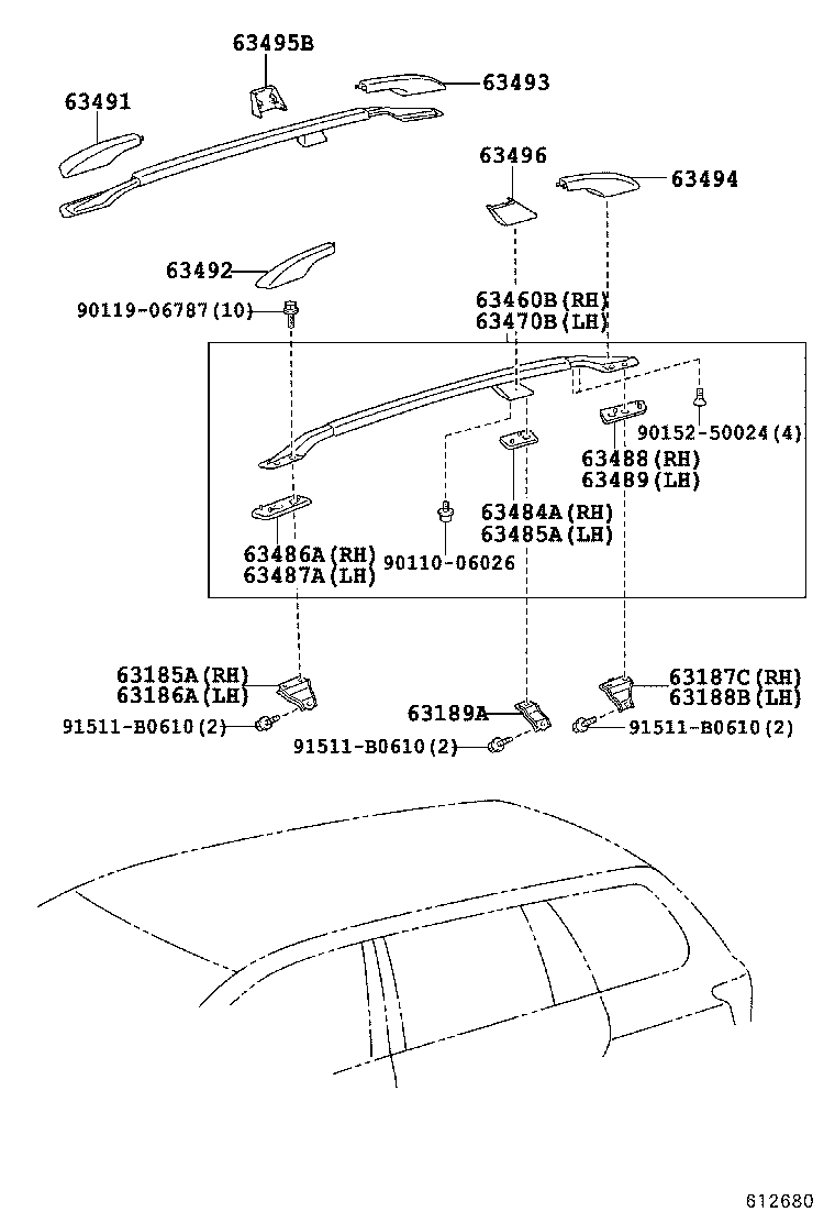 63111-12890 PANEL, ROOF product image