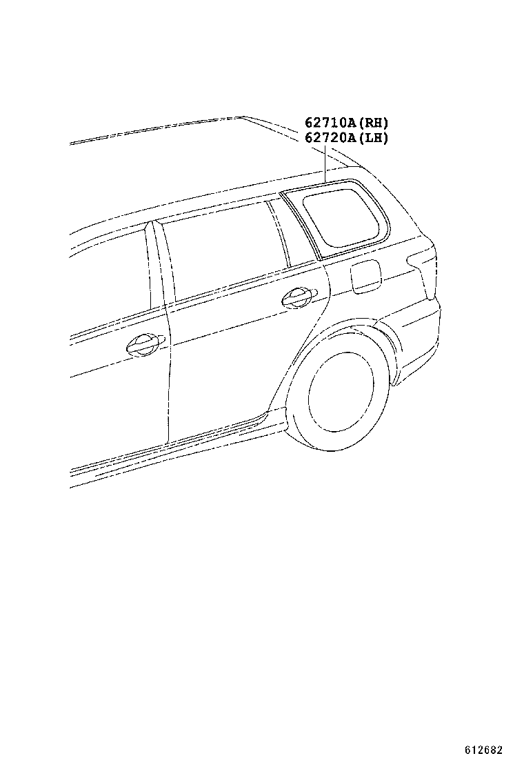 62710-13200 WINDOW ASSY, QUARTER, RH product image