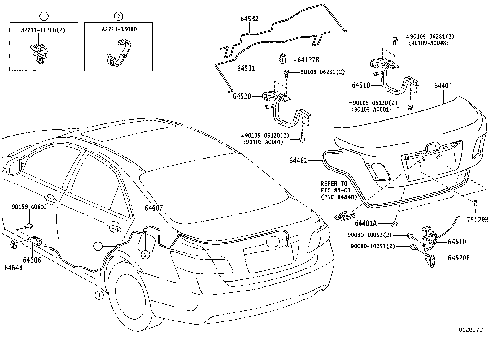 Toyota 64606-06110 LEVER SUB-ASSY, LUGGAGE DOOR LOCK OPEN