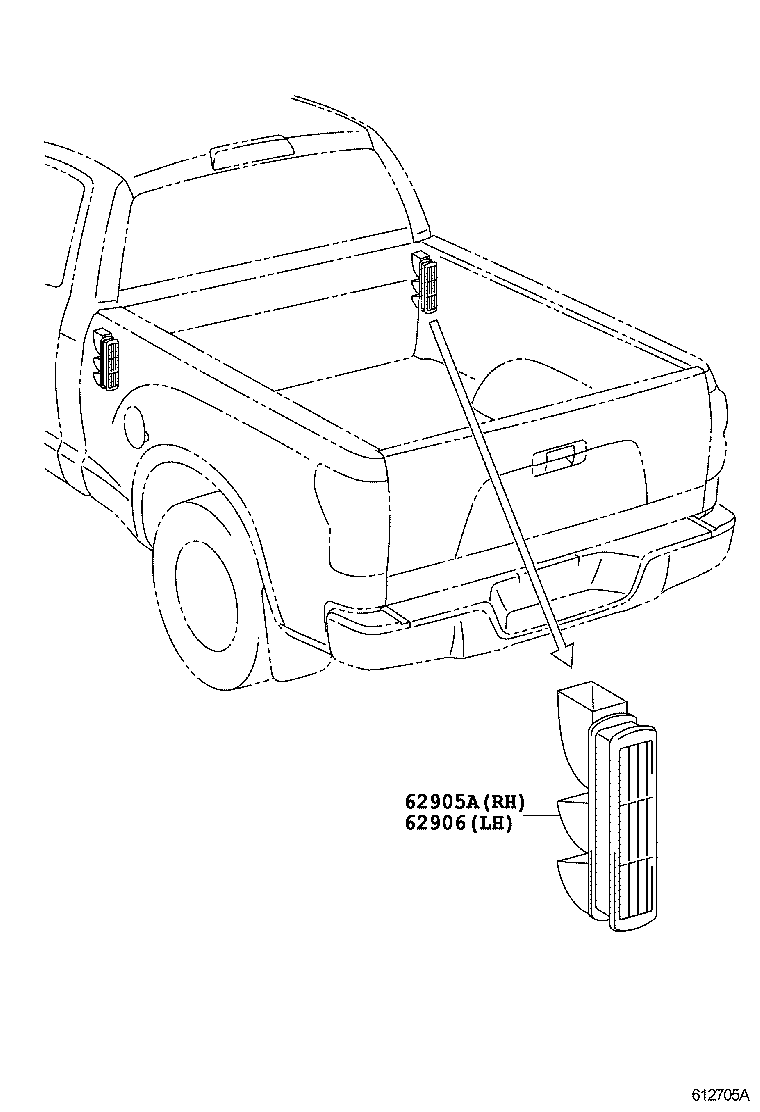 Toyota 62906-0C020 LOUVER, QUATER VENTILATION, LH