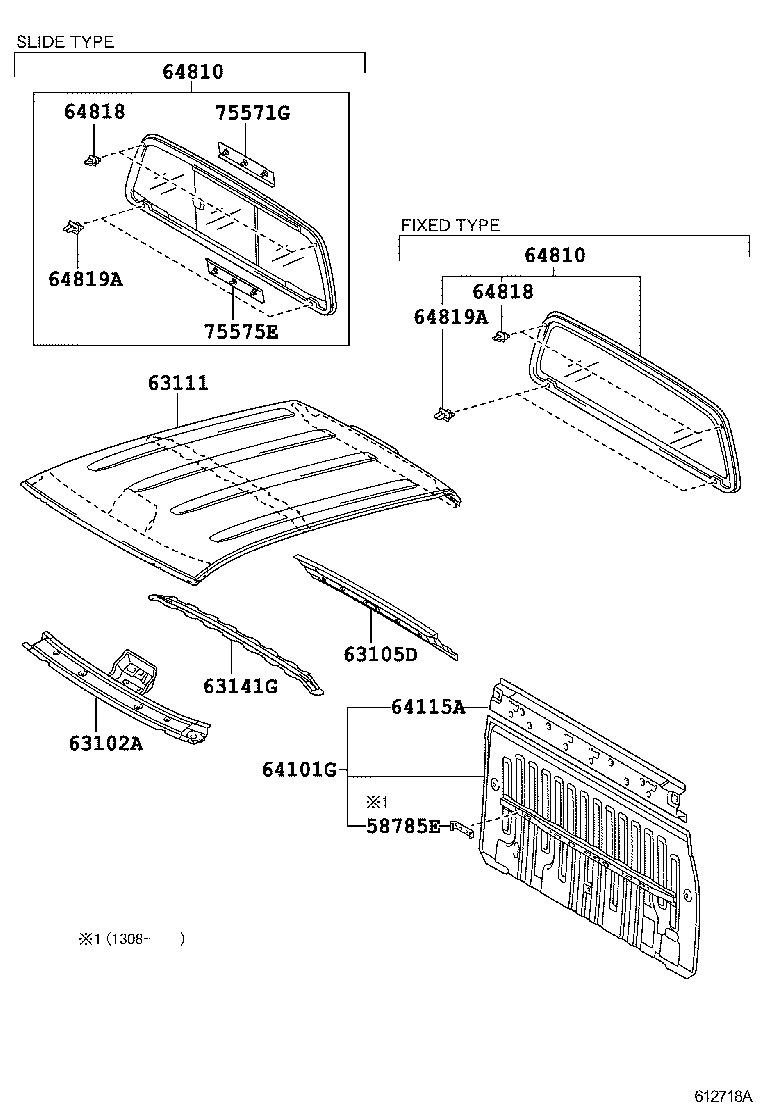 Toyota 63125-0C030 REINFORCEMENT, ROOF PANEL, NO.2