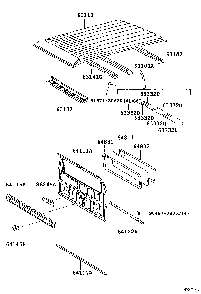 63149-95901 REINFORCEMENT, ROOF PANEL, NO.2 product image
