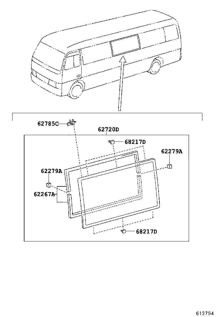 62073-36071 WINDOW ASSY, SIDE, REAR RH product image