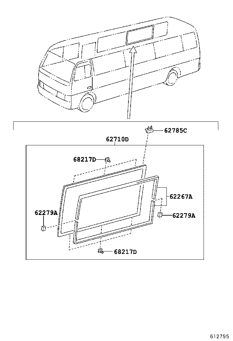 62073-36071 WINDOW ASSY, SIDE, REAR RH product image