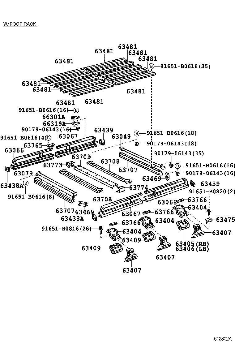 Toyota 63141-60120 REINFORCEMENT, ROOF PANEL, NO.1
