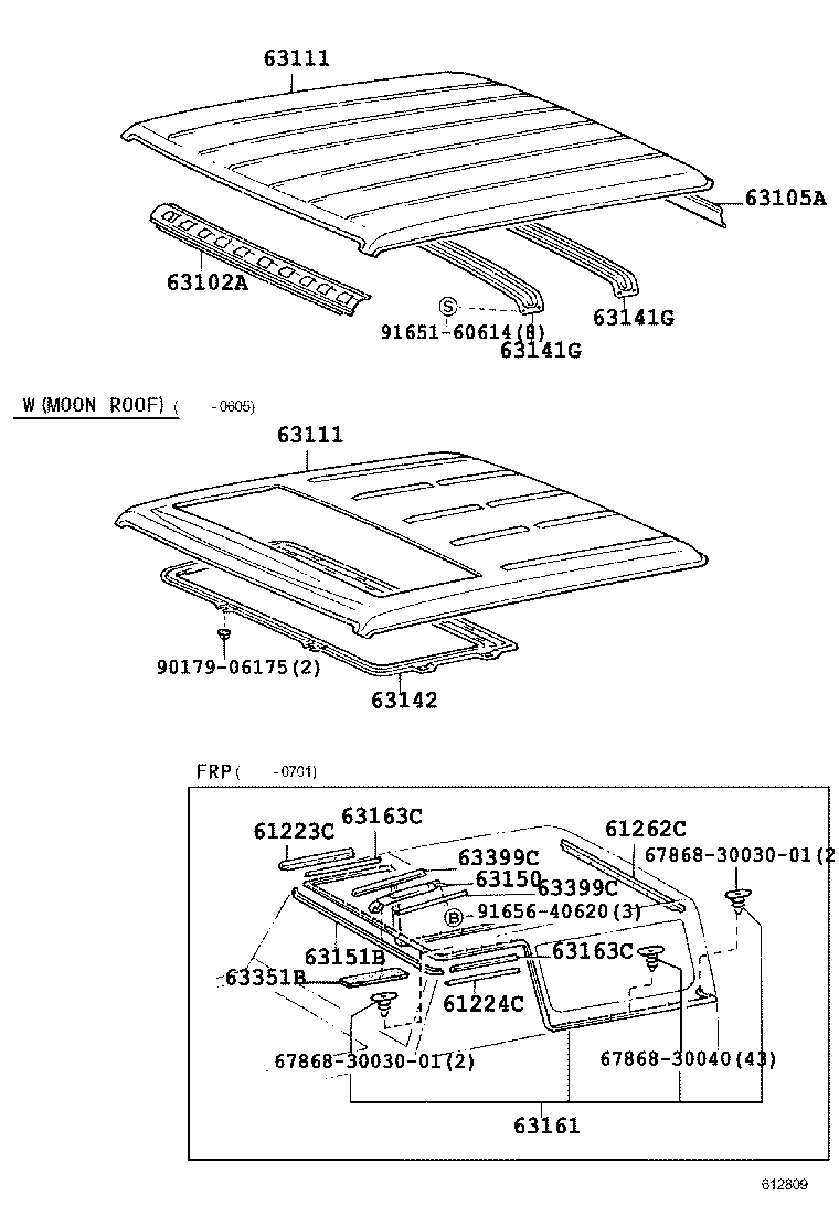 63241-60020 BRACKET, SLIDING ROOF HOUSING FRONT MOUNTING, RH product image