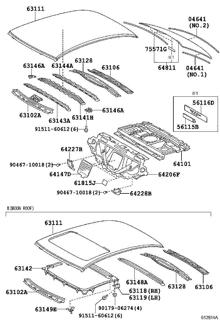 Toyota 64101-30870 PANEL SUB-ASSY, UPPER BACK