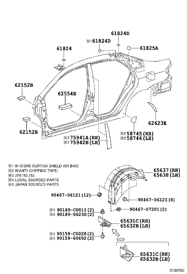 58742-02100 PROTECTOR, QUARTER PANEL, FRONT LH product image