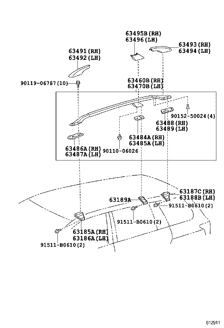 63111-13460 PANEL, ROOF product image