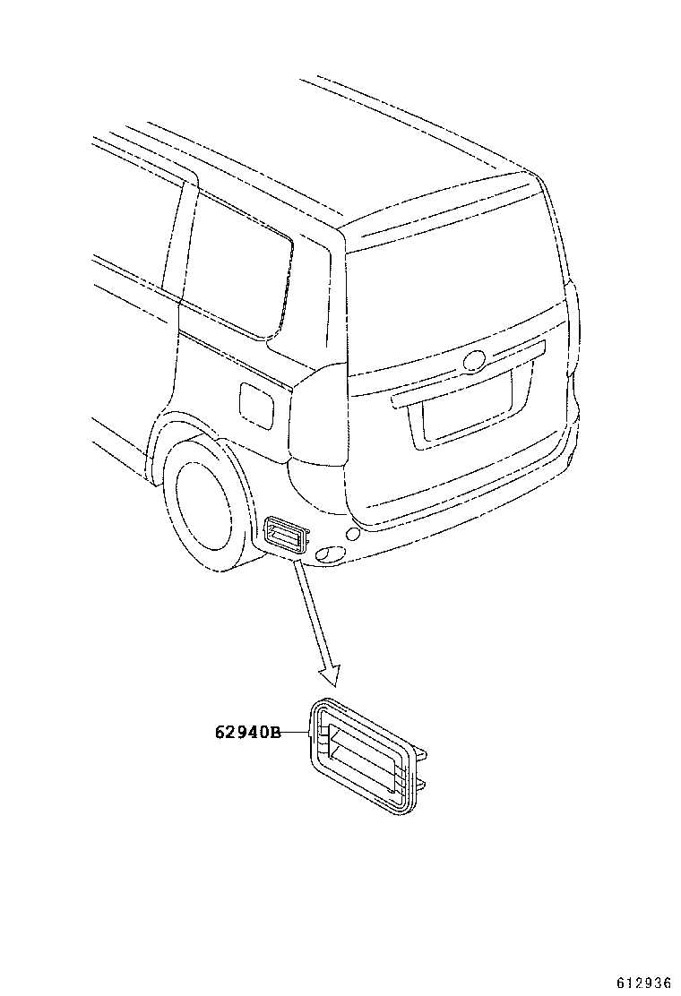 62940-28010 DUCT ASSY, QUARTER VENT, LH product image
