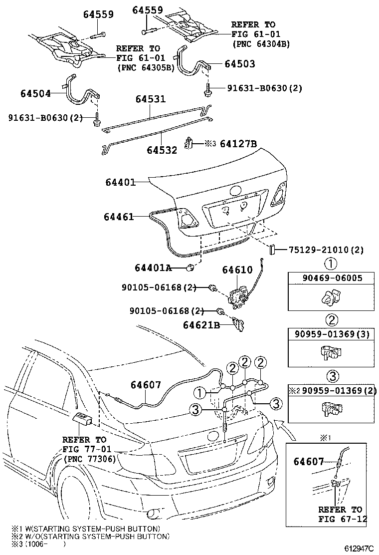 64461-02110 WEATHERSTRIP, LUGGAGE COMPARTMENT DOOR product image