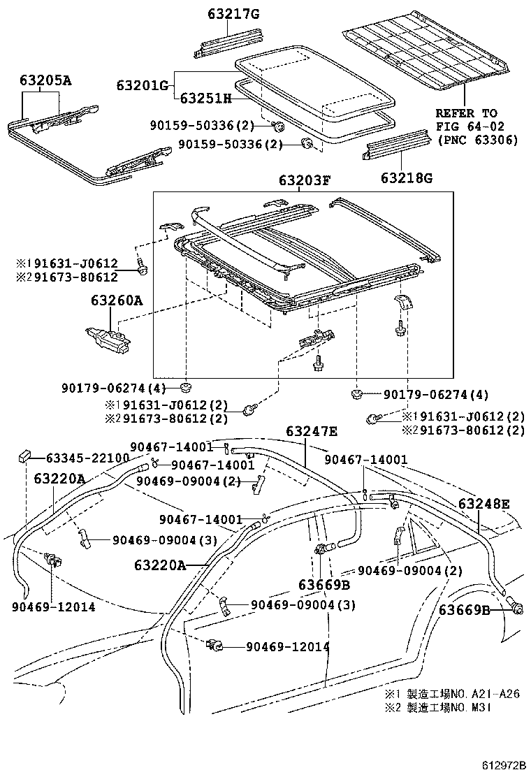 63126-22010 DAMPER, WINDSHIELD HEADER PANEL product image