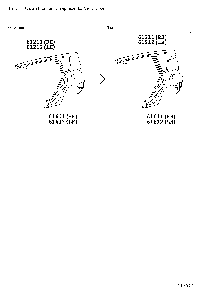 61311-13060 PILLAR, CENTER BODY, OUTER RH product image
