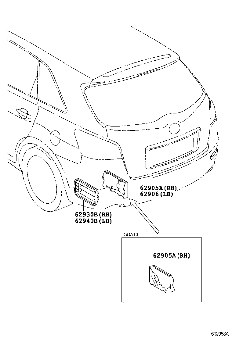 62951-72010 LOUVER, QUATER VENTILATION, RH product image