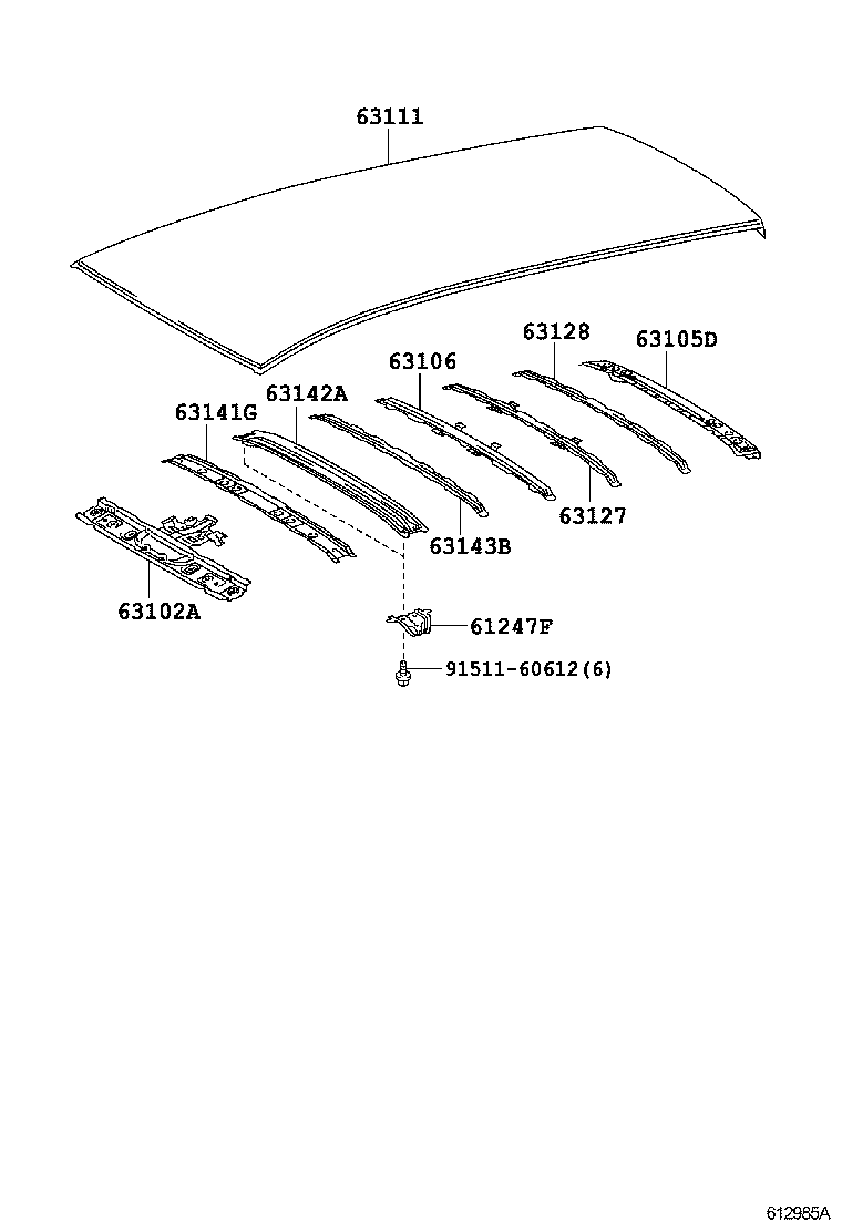 63111-72010 PANEL, ROOF product image