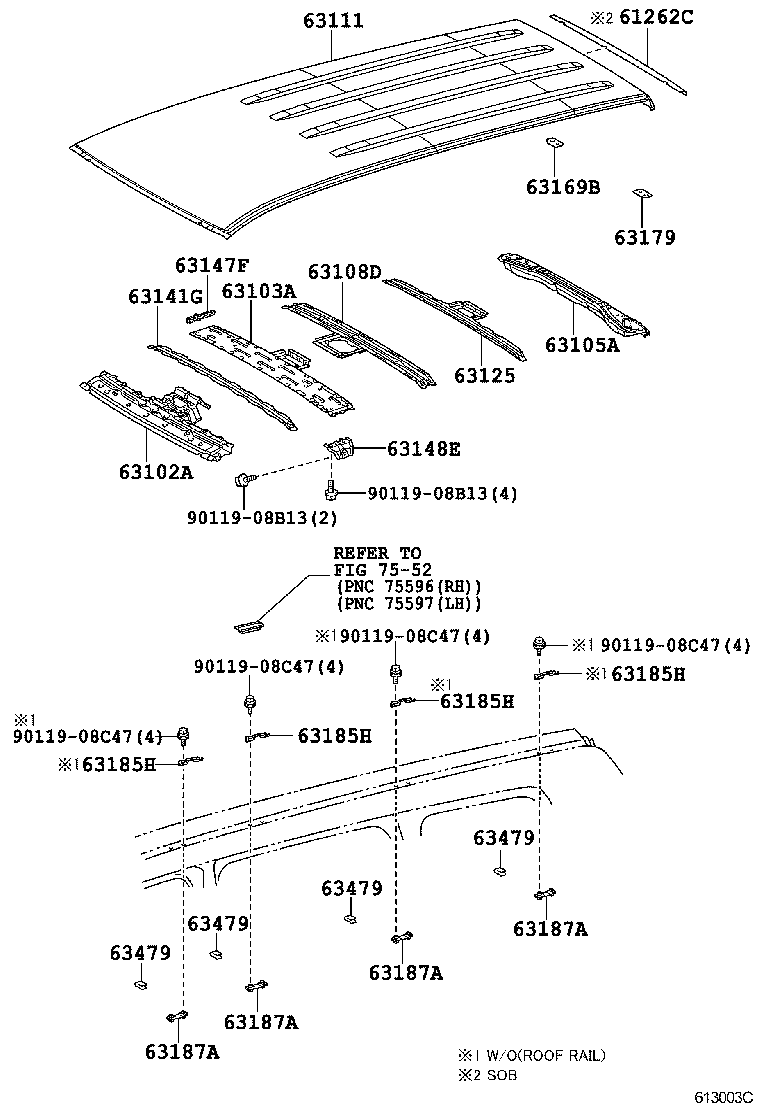 63111-60600 PANEL, ROOF product image